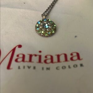 Mariana Silver Guardian Angel Necklace Hand Made in Israel  Blue and Green